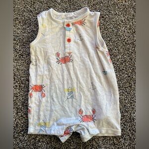 Bamboo Sleeveless Baby Romper with Crab Print